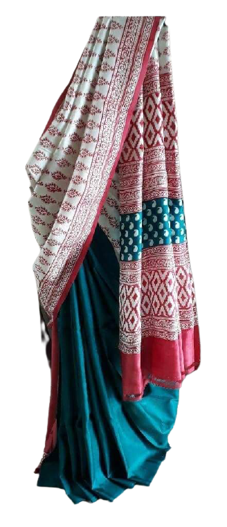 Pure Tussar Silk print saree