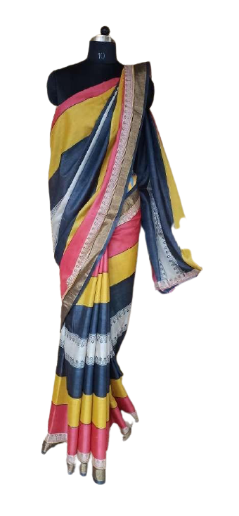 Pure Tussar Silk print saree