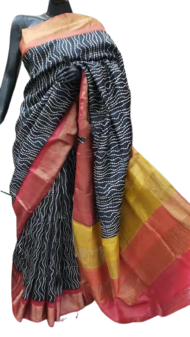Pure Tussar Silk print saree