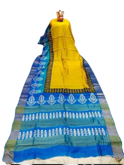 Pure Tussar Silk print saree