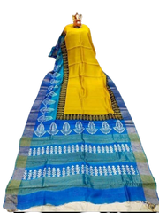 Pure Tussar Silk print saree