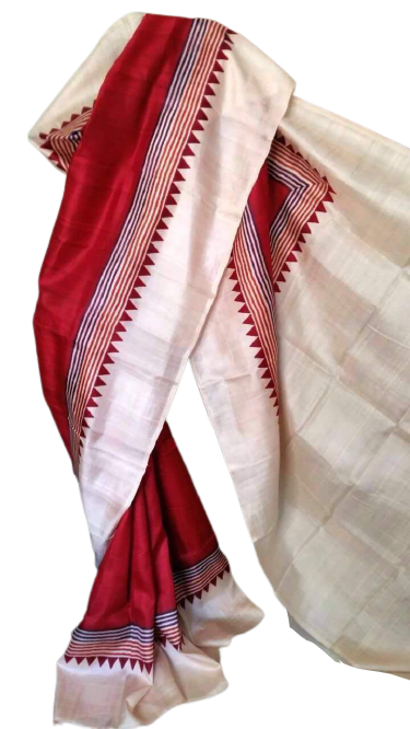 Pure Tussar Silk print saree