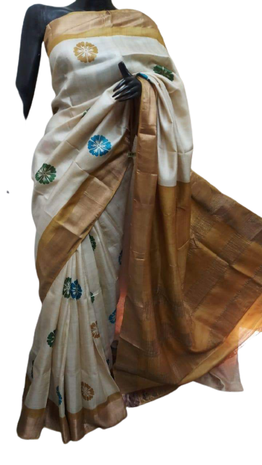 Pure Tussar Silk print saree