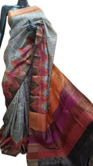 Pure Tussar Silk print saree
