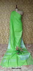 Linen plain saree SILK ZONE