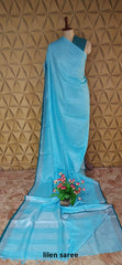Linen plain saree SILK ZONE