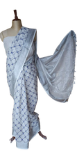 Pure linen print saree SILK ZONE