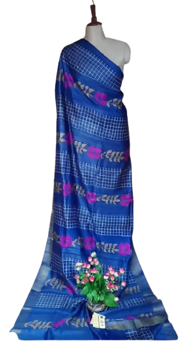 Pure Tussar Silk print saree