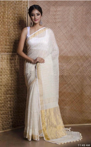 Linen saree SILK ZONE