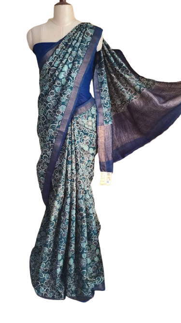 Pure Tussar Silk print saree