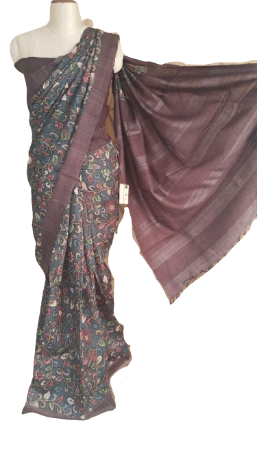 Pure Tussar Silk print saree