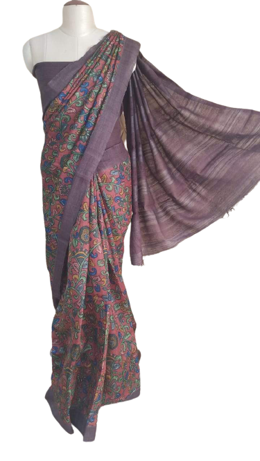 Pure Tussar Silk print saree