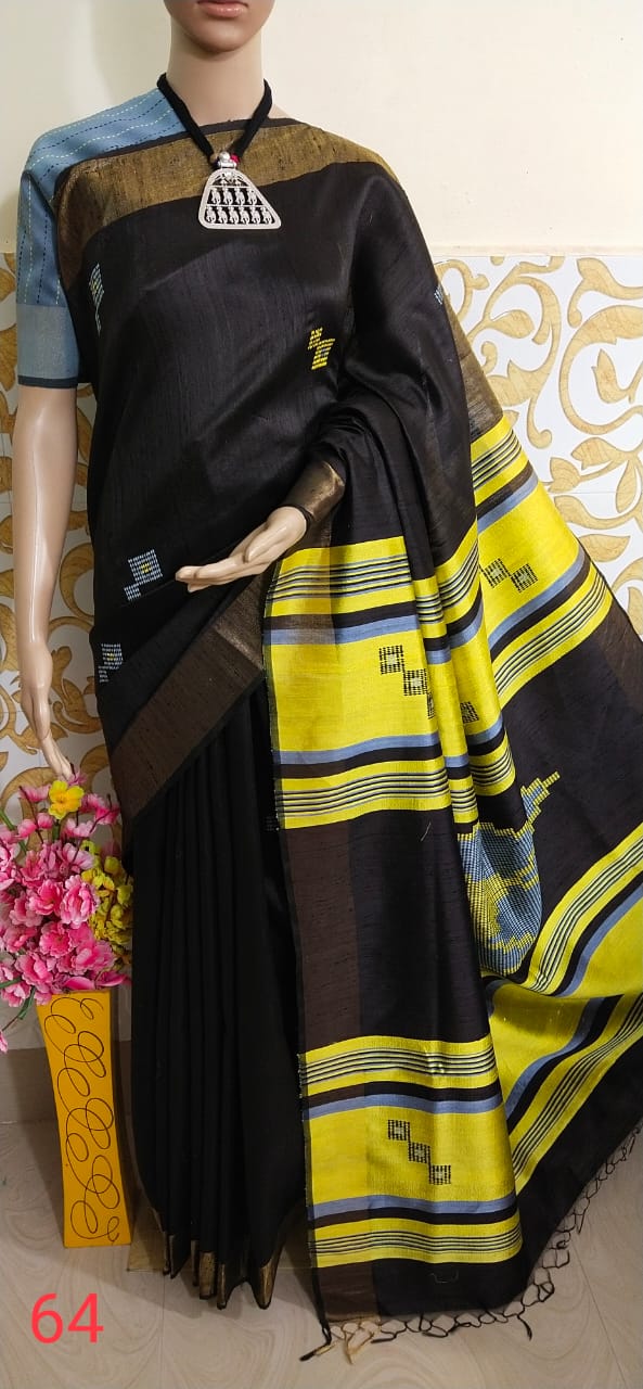 TUSSAR SILK PRINT SAREE