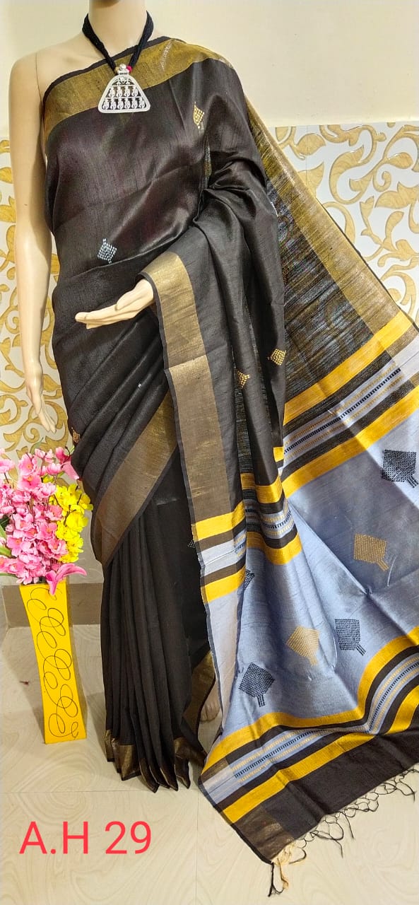 TUSSAR SILK PRINT SAREE