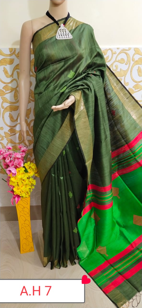 TUSSAR SILK PRINT SAREE