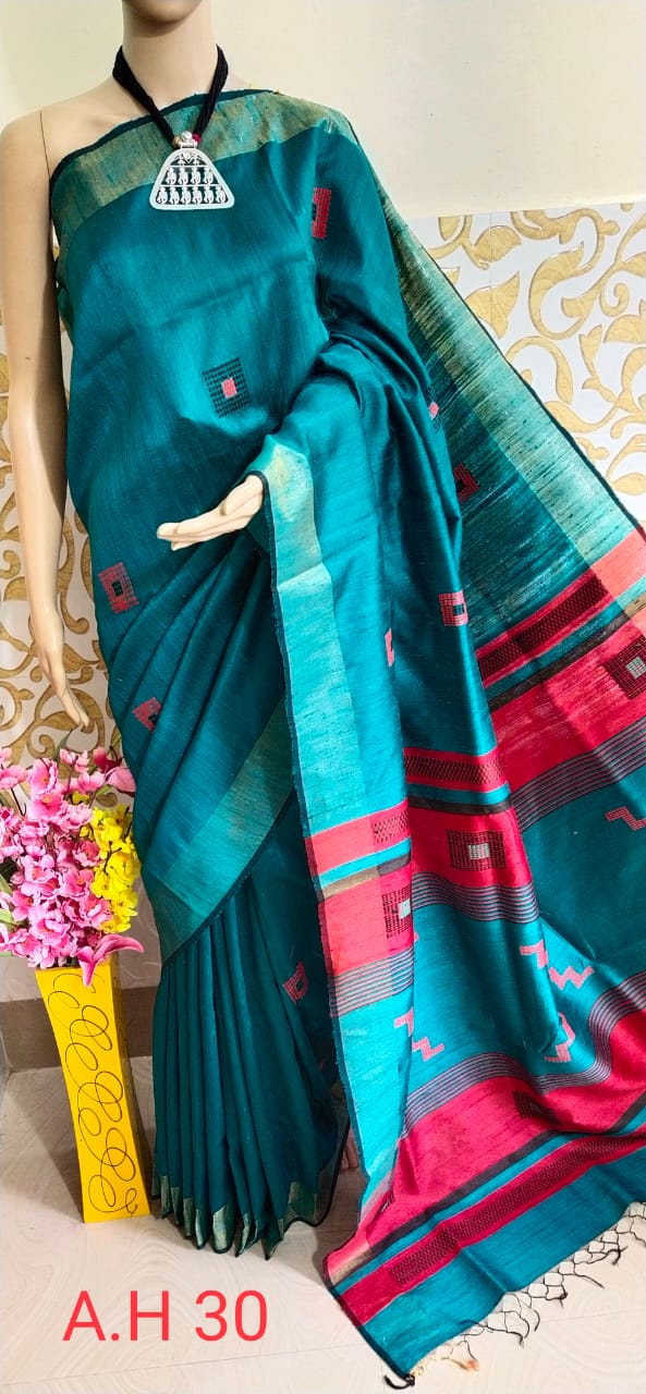 TUSSAR SILK PRINT SAREE