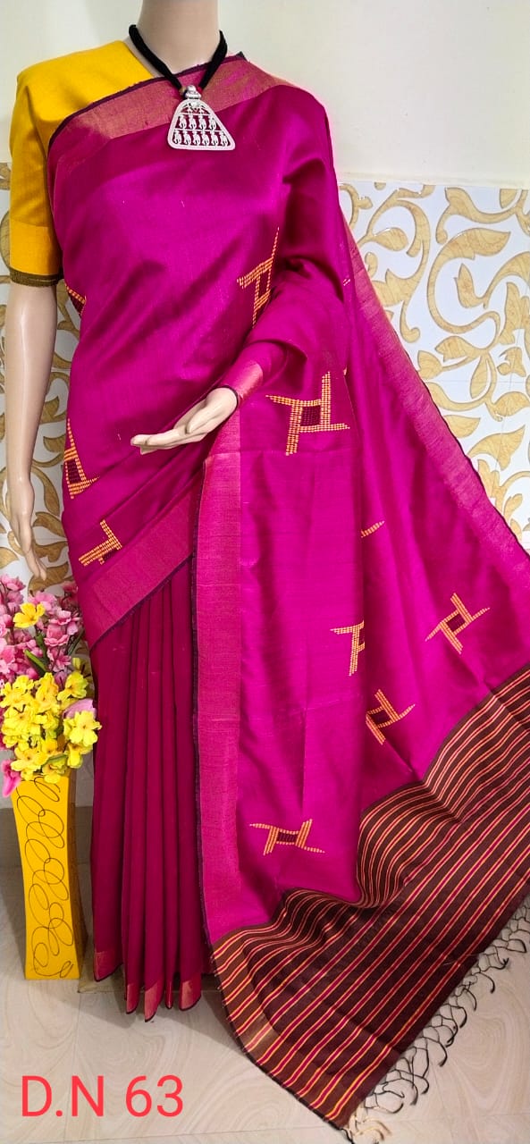 TUSSAR SILK PRINT SAREE