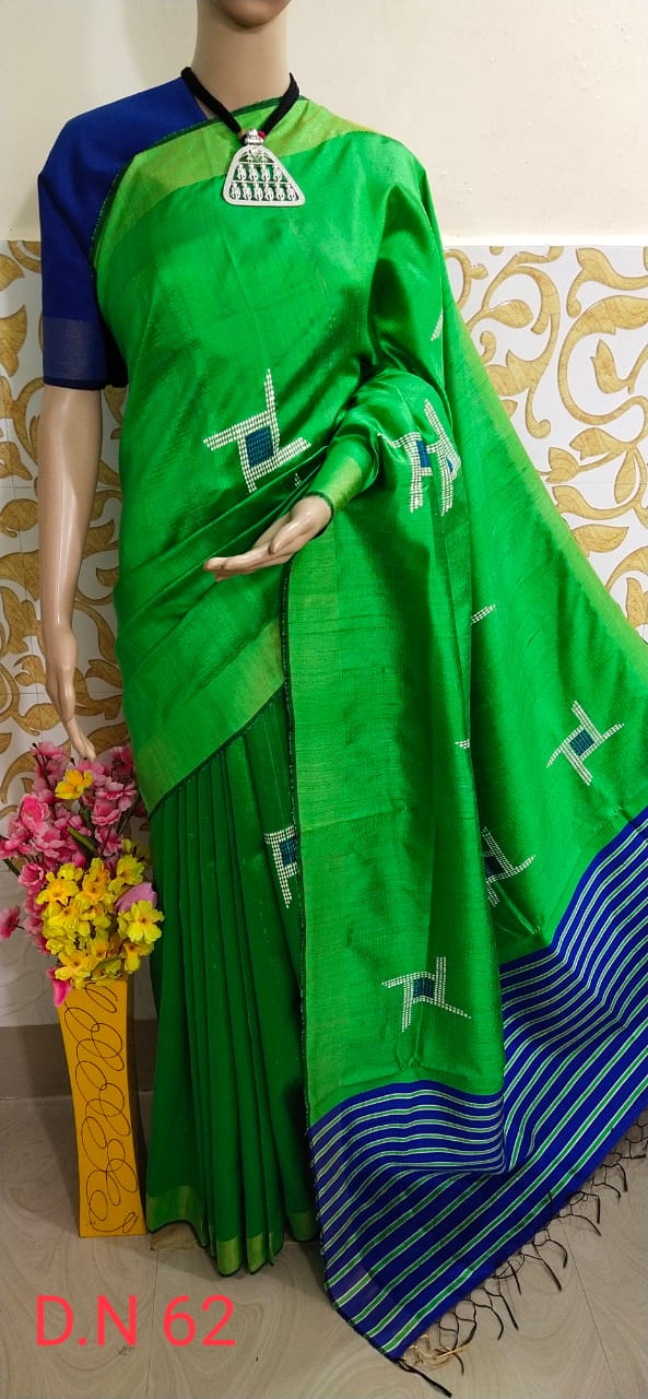 TUSSAR SILK PRINT SAREE