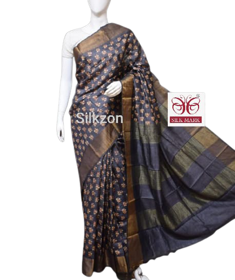 Pure Tussar Silk print saree