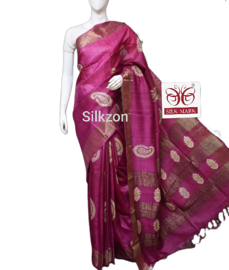 Pure Tussar Silk print saree
