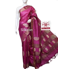 Pure Tussar Silk print saree