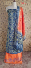 Soft silk hand print suit SILK ZONE