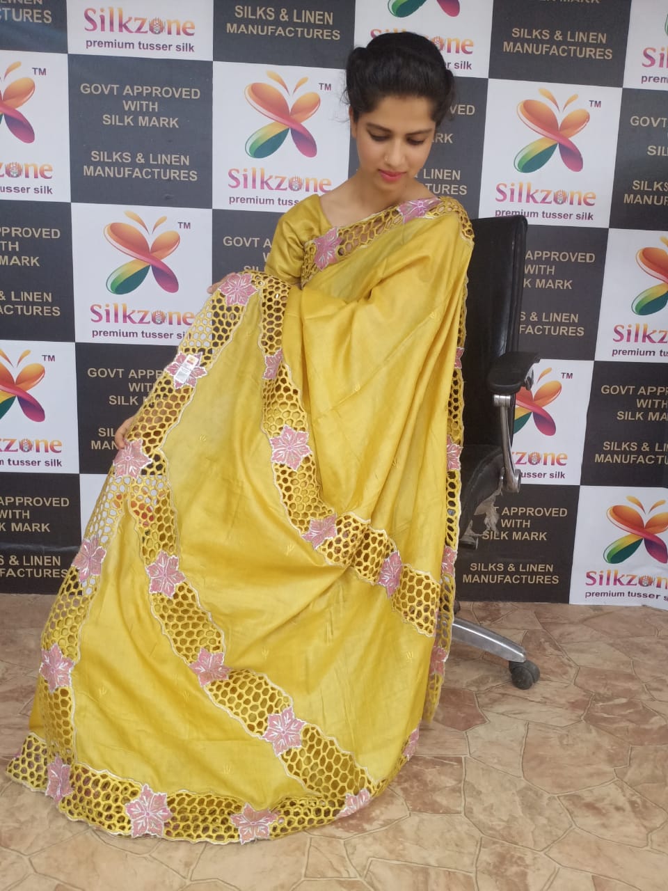 Pure Tussar Silk print saree