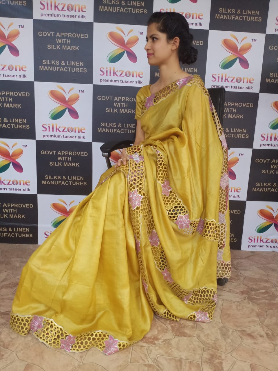 Pure Tussar Silk print saree