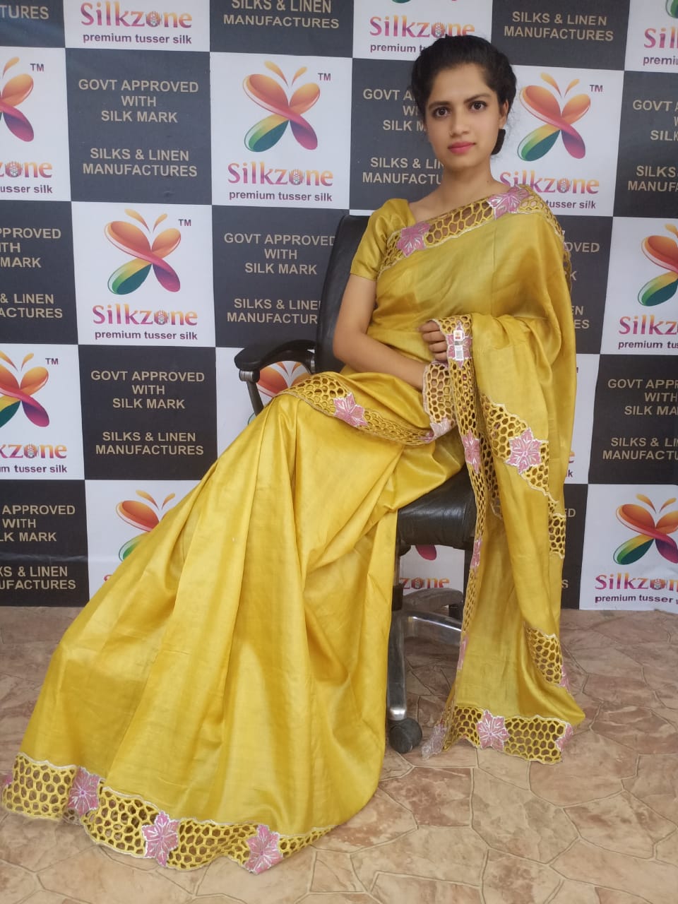 Pure Tussar Silk print saree