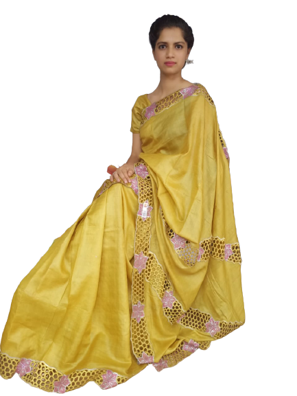 Pure Tussar Silk print saree