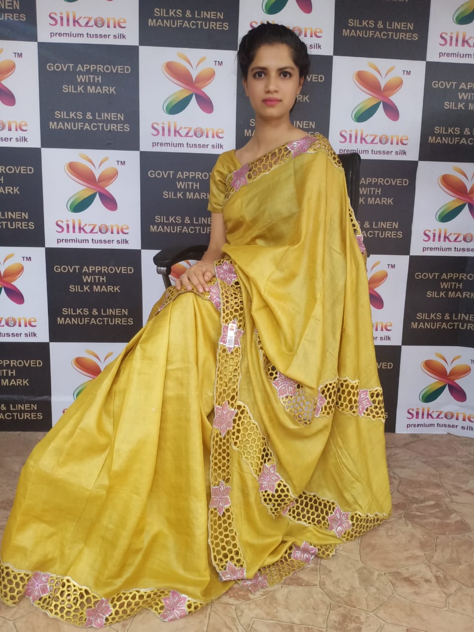 Pure Tussar Silk print saree