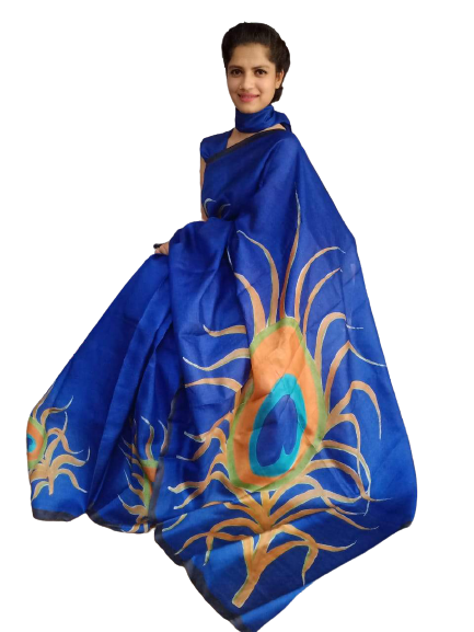 Pure Tussar Silk print saree