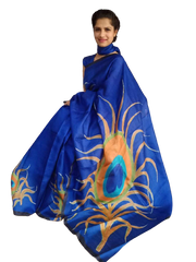 Pure Tussar Silk print saree