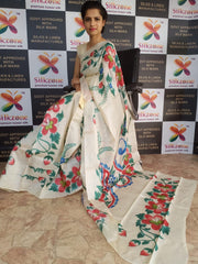 Pure Tussar Silk print saree