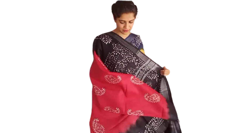 Khadi linen batik print saree SILK ZONE