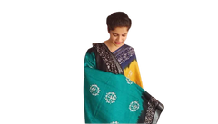 Khadi linen batik print saree SILK ZONE