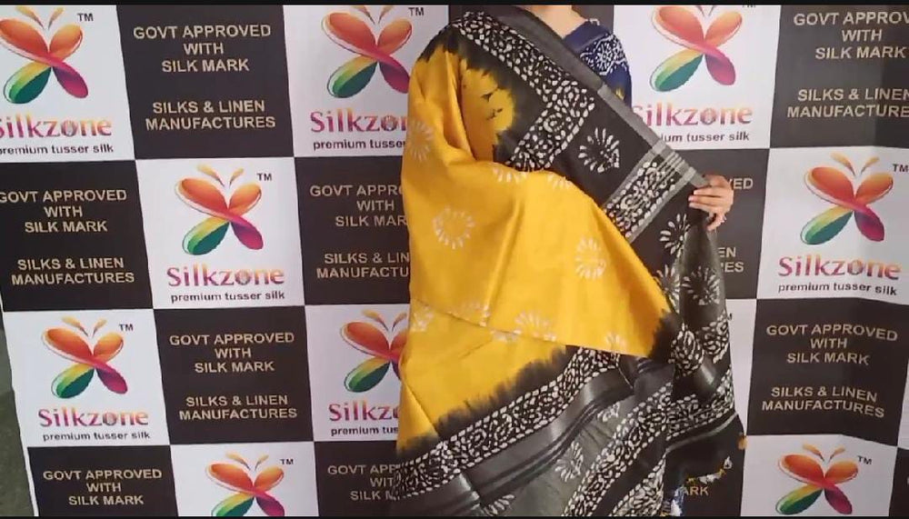 Khadi linen batik print saree SILK ZONE