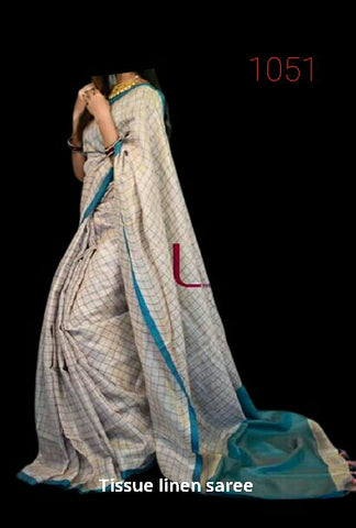 Tissue Linen Saree SILK ZONE