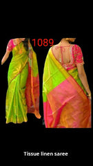 Tissue linen plain sarre silk