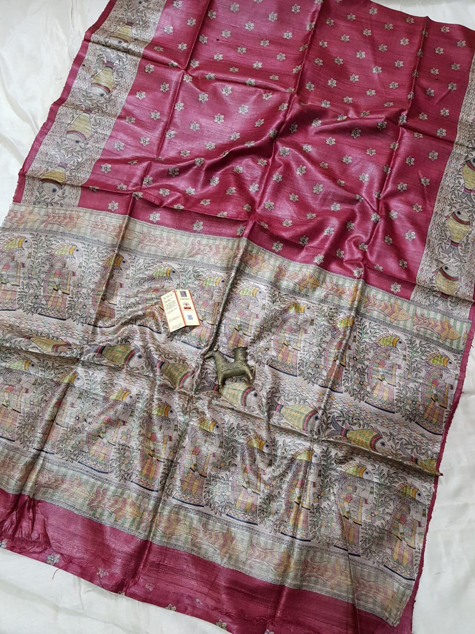 TUSSAR SILK PRINT SAREE