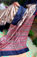 TUSSAR SILK PRINT SAREE