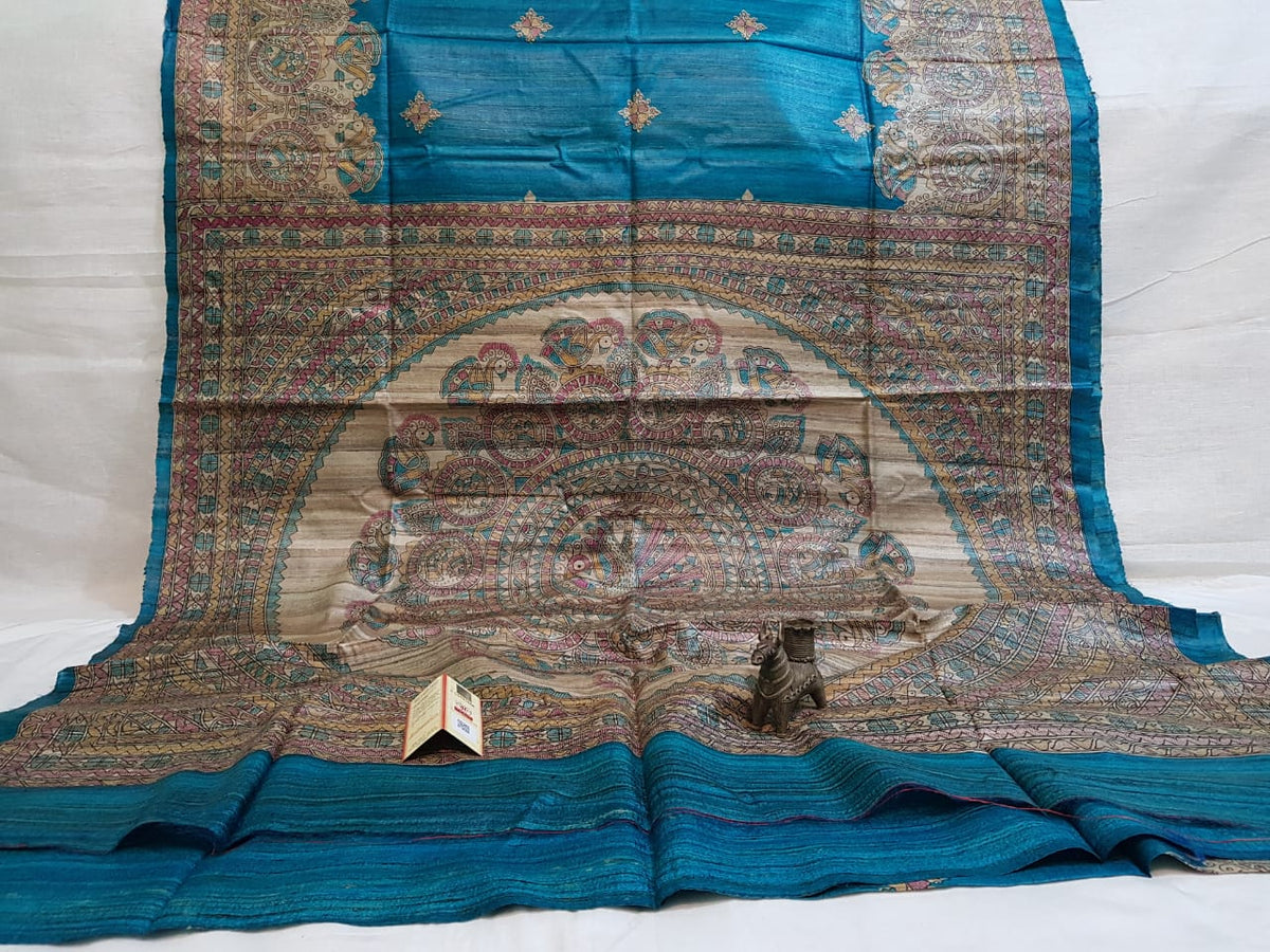 TUSSAR SILK PRINT SAREE