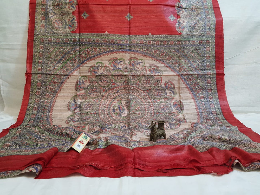 TUSSAR SILK PRINT SAREE