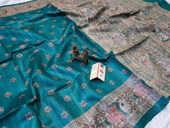 TUSSAR SILK PRINT SAREE