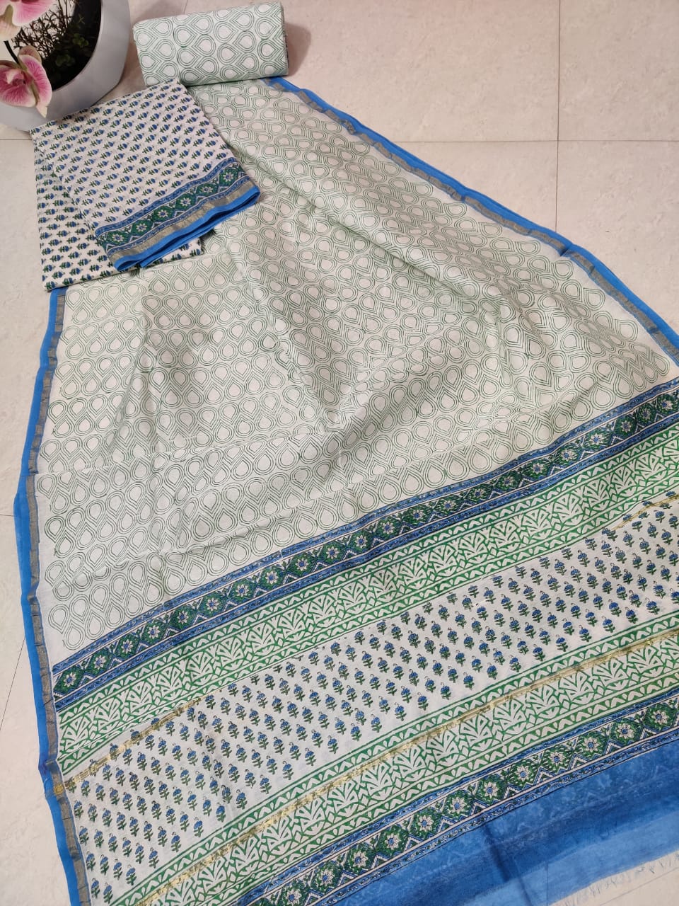 Pure chanderi silk suit SILK ZONE