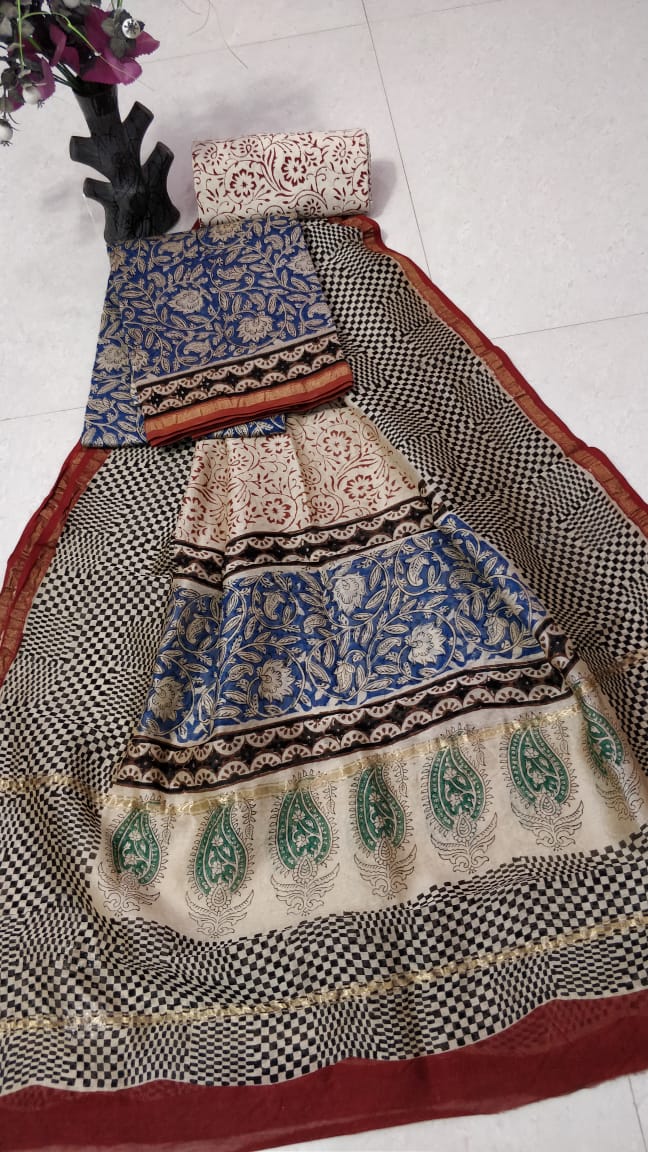 Pure chanderi silk suit SILK ZONE