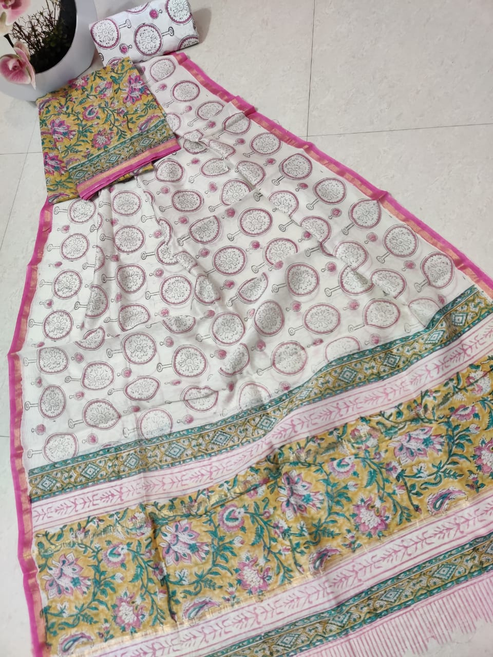 Pure chanderi silk suit SILK ZONE