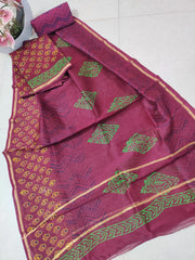 Pure chanderi silk suit SILK ZONE
