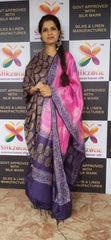Soft silk hand print suit SILK ZONE
