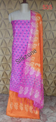 Soft silk hand print suit SILK ZONE